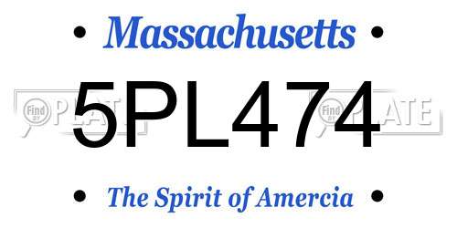 5PL474 Massachusetts License Plate