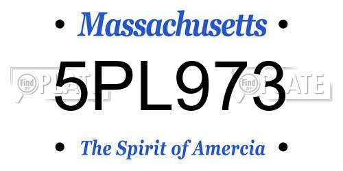5PL973 Massachusetts License Plate