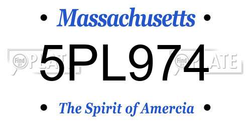 5PL974 Massachusetts License Plate