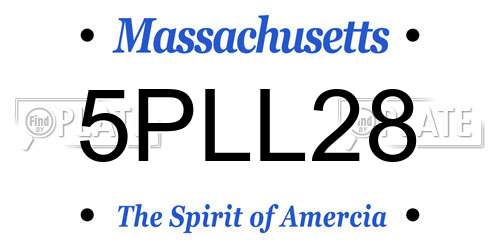 5PLL28 Massachusetts License Plate