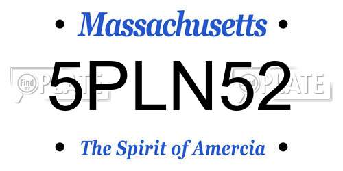 5PLN52 Massachusetts License Plate
