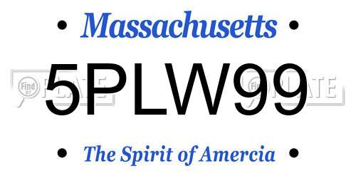 5PLW99 Massachusetts License Plate