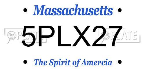 5PLX27 Massachusetts License Plate