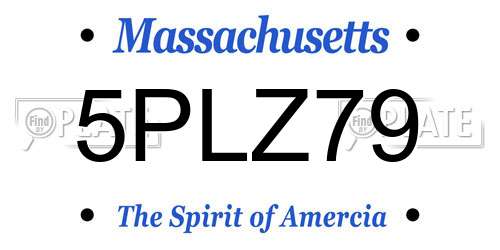 5PLZ79 Massachusetts License Plate