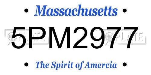 5PM2977 Massachusetts License Plate