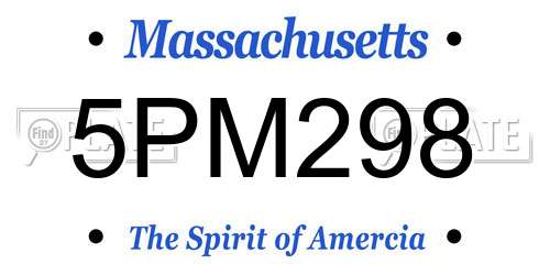 5PM298 Massachusetts License Plate