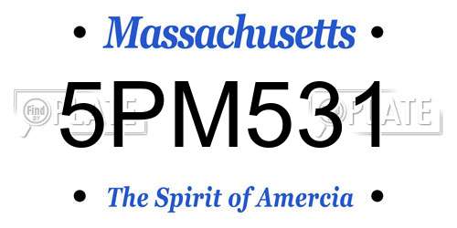 5PM531 Massachusetts License Plate