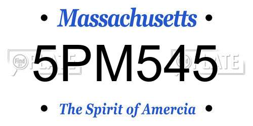 5PM545 Massachusetts License Plate