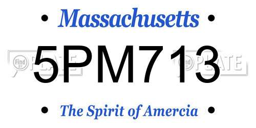 5PM713 Massachusetts License Plate