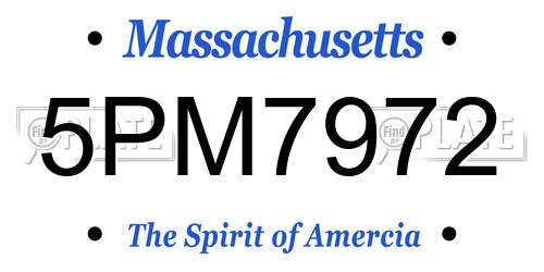 5PM7972 Massachusetts License Plate