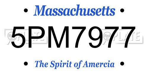 5PM7977 Massachusetts License Plate