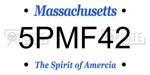 5PMF42 Massachusetts License Plate