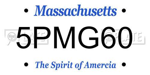5PMG60 Massachusetts License Plate