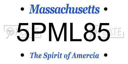 5PML85 Massachusetts License Plate