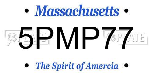 5PMP77 Massachusetts License Plate