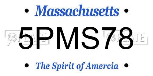 5PMS78 Massachusetts License Plate