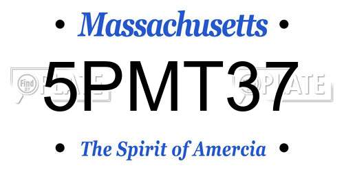5PMT37 Massachusetts License Plate