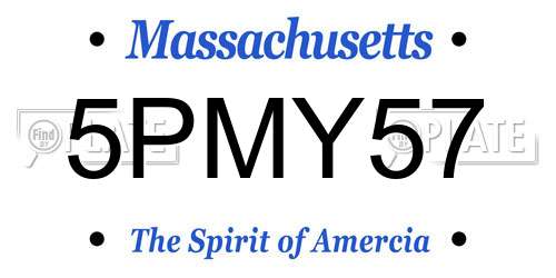 5PMY57 Massachusetts License Plate