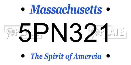 5PN321 Massachusetts License Plate