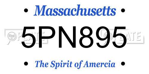 5PN895 Massachusetts License Plate