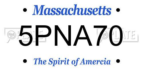5PNA70 Massachusetts License Plate