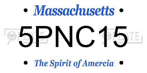 5PNC15 Massachusetts License Plate