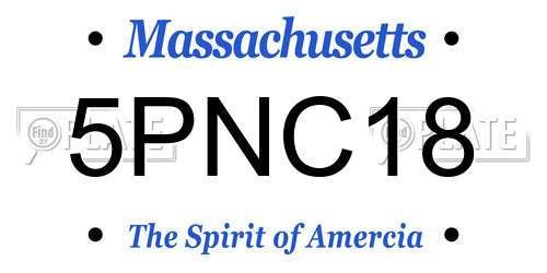 5PNC18 Massachusetts License Plate