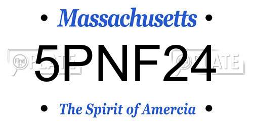 5PNF24 Massachusetts License Plate