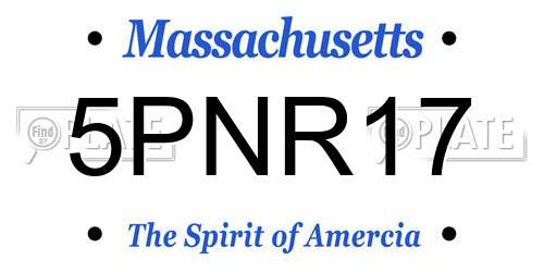 5PNR17 Massachusetts License Plate