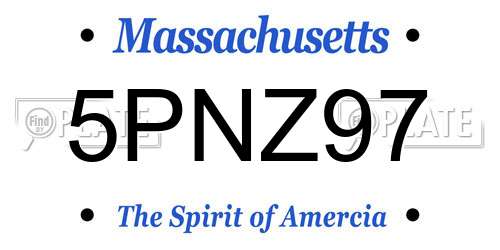 5PNZ97 Massachusetts License Plate