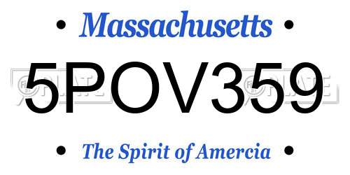 5POV359 Massachusetts License Plate