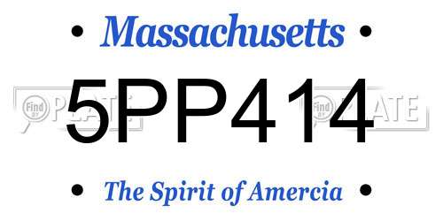 5PP414 Massachusetts License Plate