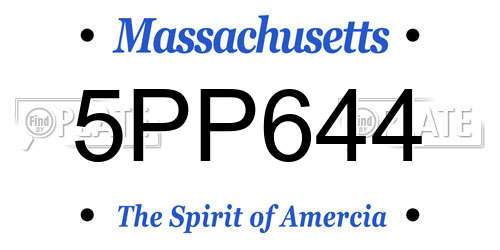 5PP644 Massachusetts License Plate