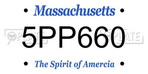 5PP660 Massachusetts License Plate