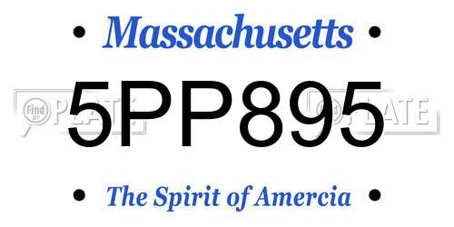 5PP895 Massachusetts License Plate