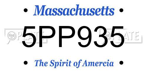 5PP935 Massachusetts License Plate