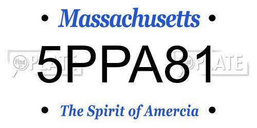 5PPA81 Massachusetts License Plate