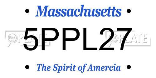 5PPL27 Massachusetts License Plate