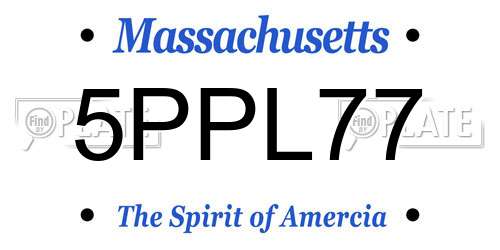 5PPL77 Massachusetts License Plate