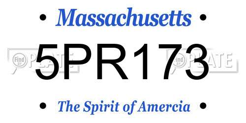 5PR173 Massachusetts License Plate