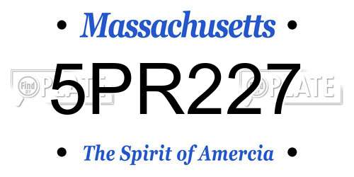 5PR227 Massachusetts License Plate
