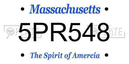 5PR548 Massachusetts License Plate