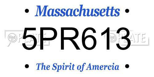 5PR613 Massachusetts License Plate