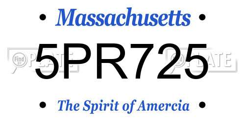 5PR725 Massachusetts License Plate