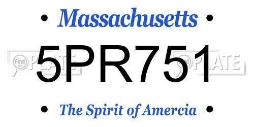 5PR751 Massachusetts License Plate