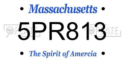 5PR813 Massachusetts License Plate