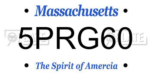 5PRG60 Massachusetts License Plate