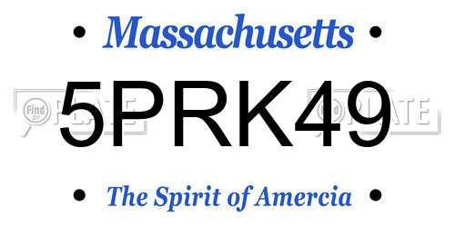 5PRK49 Massachusetts License Plate