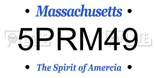 5PRM49 Massachusetts License Plate