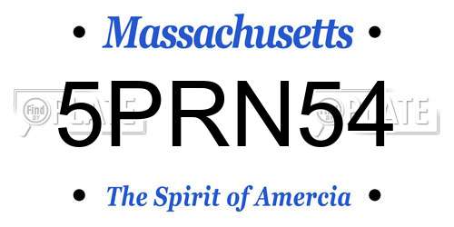 5PRN54 Massachusetts License Plate